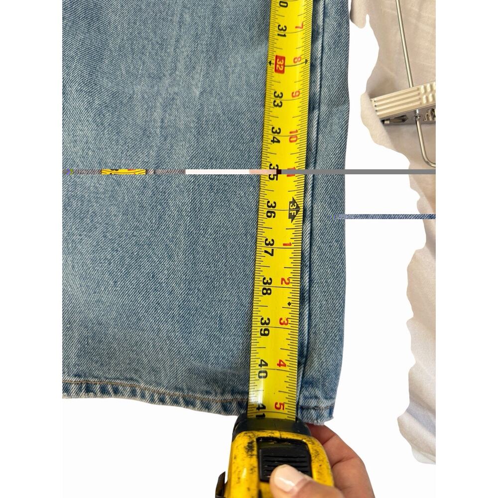 We The Free Women’s Blue Distressed High Rise Straight Leg Denim Jeans - Picture 16 of 16